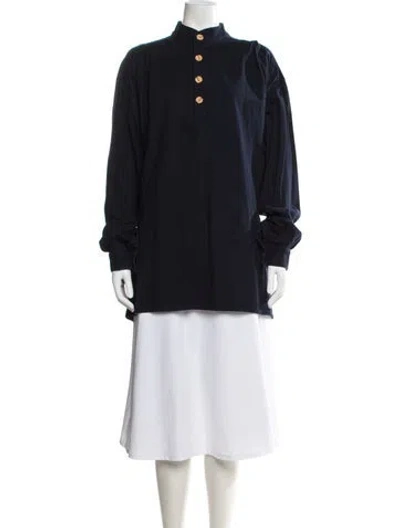 Pre-owned The J. Peterman Co. Long Sleeve Top In Blue