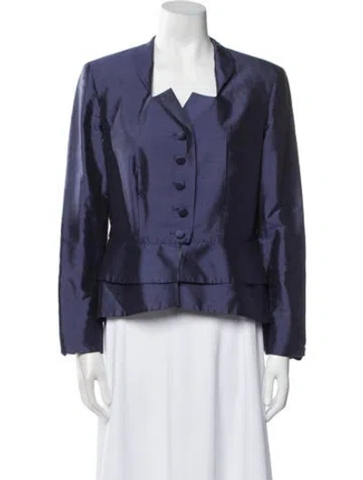 Pre-owned The J. Peterman Co. Silk Evening Jacket In Blue