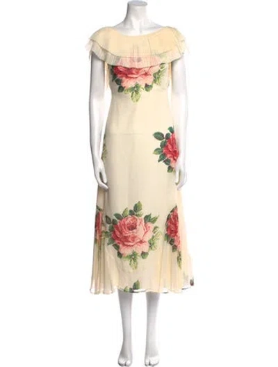 Pre-owned The J. Peterman Co. Silk Long Dress In Multi