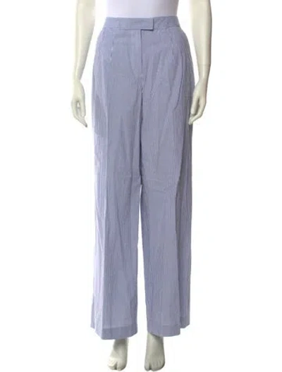 Pre-owned The J. Peterman Co. Striped Wide Leg Pants In Blue