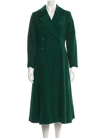 Pre-owned The J. Peterman Co. V-neck Long Dress In Green