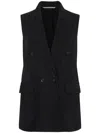 The Jack And Jackie Leathers Black Double-breasted Gilet