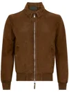 The Jack And Jackie Leathers Brown Suede Jacket With Zip