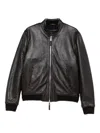 The Jack And Jackie Leathers Brown Leather Jacket And Calfskin Finish In Black