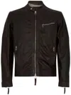 The Jack And Jackie Leathers Brown Leather Jacket With Stand-up Collar In Brown