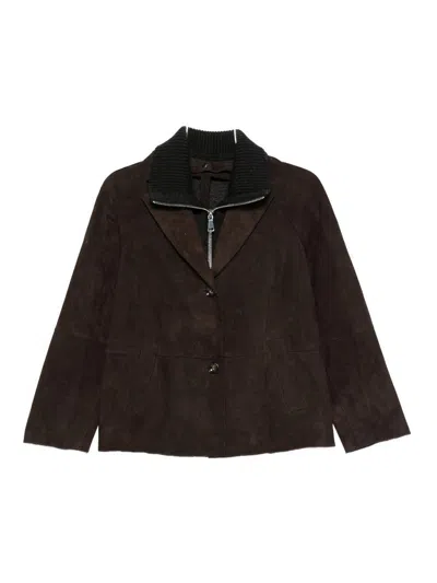 THE JACK AND JACKIE LEATHERS BROWN SUEDE JACKET
