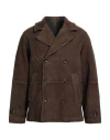 The Jack And Jackie Leathers Man Coat Brown Size 40 Leather In Brown