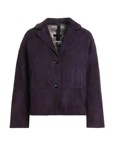 The Jack And Jackie Leathers Woman Jacket Dark Purple Size 6 Leather