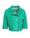 The Jack And Jackie Leathers Woman Jacket Emerald Green Size 6 Leather In Green