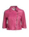 The Jack And Jackie Leathers Woman Jacket Magenta Size 14 Leather