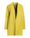 The Jack And Jackie Leathers Woman Overcoat & Trench Coat Yellow Size 6 Leather In Yellow