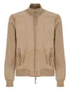 The Jack Leathers Beige Quentin Perfo Leather Jacket In Brown