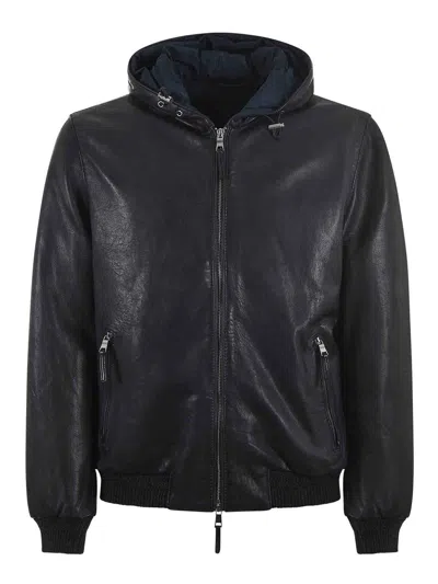 The Jack Leathers Jacket In Blue
