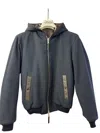 The Jack Leathers Hooded Jacket With Front Zipper In Gray