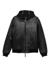 The Jack Leathers Hooded Leather Jacket In Black