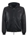 The Jack Leathers Jonahrev Hooded Harrington Jacket In Blue