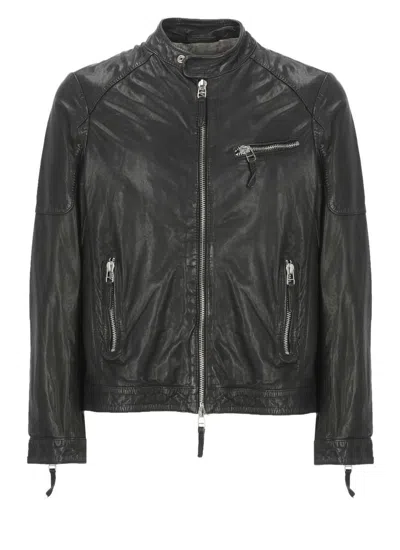 The Jack Leathers Zip-fastening Leather Jacket In Black