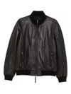 The Jack Leathers Leather Bomber Jacket In Black