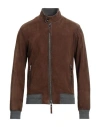 The Jack Leathers Man Jacket Brown Size 44 Soft Leather In Brown