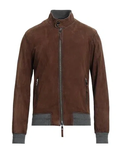 The Jack Leathers Man Jacket Brown Size 44 Soft Leather