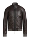 The Jack Leathers Man Jacket Dark Brown Size 40 Leather