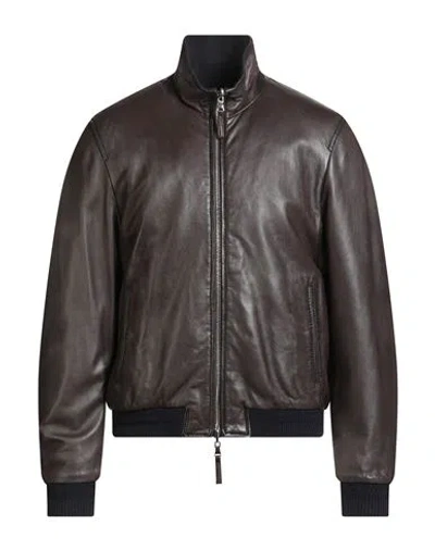 The Jack Leathers Man Jacket Dark Brown Size 46 Leather