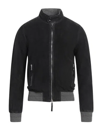 The Jack Leathers Man Jacket Midnight Blue Size 42 Soft Leather In Blue