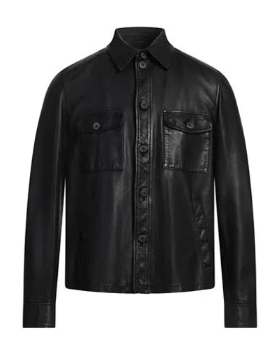 The Jack Leathers Man Shirt Black Size 42 Leather