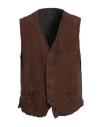 The Jack Leathers Man Tailored Vest Chocolate Brown Size 48 Polyester, Wool, Viscose