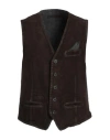 The Jack Leathers Man Tailored Vest Dark Brown Size 50 Polyester, Wool, Viscose In Brown