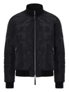 The Jack Leathers Quilted Leather Bomber Jacket In Blue