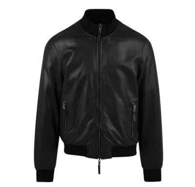 The Jack Leathers Reversible Black Leather Jacket In Animal Print