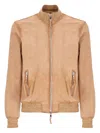 The Jack Leathers Beige Quentin Perfo Leather Jacket In Nude