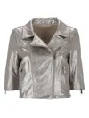 The Jack Leathers Zip Leathers Jacket In Gray