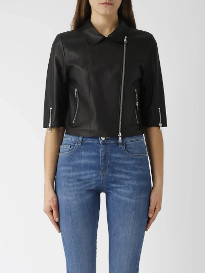 The Jackie Leather Coco Leather Jacket In Nero