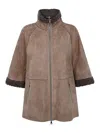 The Jackie Leathers Suede Zip-up Jacket In Brown