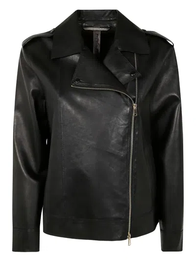 The Jackie Leathers Asymmetrical-zip Leather Jacket