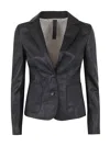The Jackie Leathers Buttoned Blazer In Black