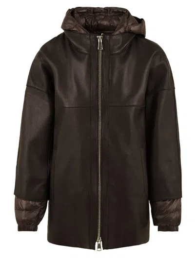 The Jackie Leathers Coats In Brown
