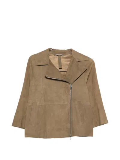 The Jackie Leathers Gaia Suede Jacket In Brown