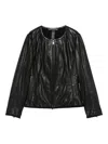The Jackie Leathers Galaxia Zip Leather Jacket In Black