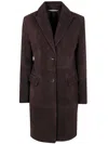 The Jackie Leathers Suede Button-fastening Coat In Brown