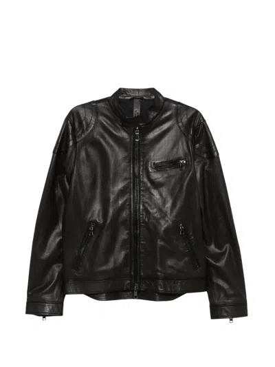 The Jackie Leathers Rogue Perfo Leather Jacket In Brown