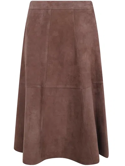 The Jackie Leathers Skirt Suede "sandy" In Brown