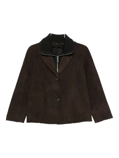 The Jackie Leathers Suede Blazer In Brown
