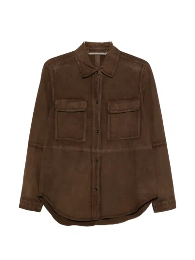 The Jackie Leathers Suede Jacket In Brown