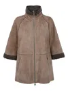 The Jackie Leathers Suede Zip-up Jacket In Brown