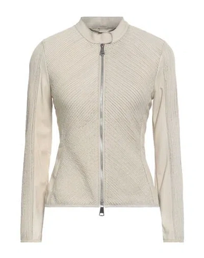 The Jackie Leathers The Jack And Jackie Leathers Woman Jacket Beige Size 8 Leather, Viscose, Polyamide, Elastane