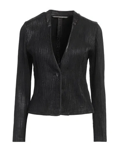 The Jackie Leathers Woman Jacket Black Size 6 Leather