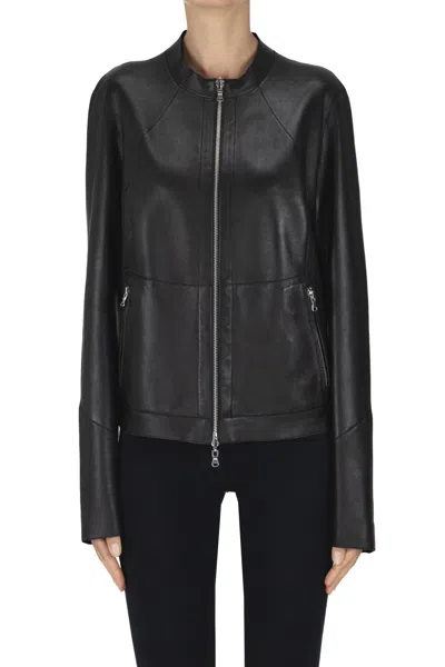 The Jackie Reversible Nappa Biker Jacket In Black